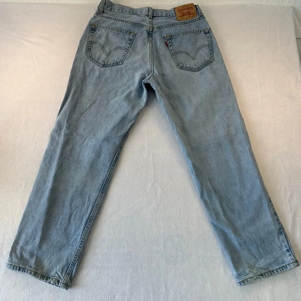 Levis 550 Relaxed Fit Jeans Mens W32 L30 Light Wash Blue Denim 100% Cotton